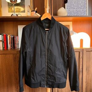 Club Monaco Classic Black Bomber Jacket